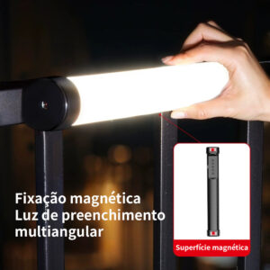 Iluminador Bastão Led Rgb atração magnética 6500k D