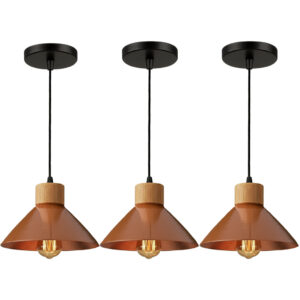KIT 3 Luminária Pendente de teto Moderna para Sala Cozinha - Cobre