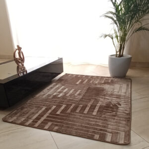 Tapete de Sala/Quarto 1,00m x 1,40m / 1,40m x 2,00m Aveludado Antiderrapante Padrão Geométrico