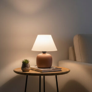 Abajur Luminaria Ceramica Porcelana Bivolt Cupula para Decoração Quarto Escritorio Sala Decoração Varias Cores