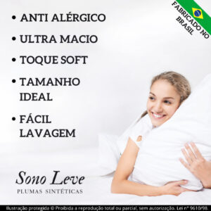 Kit 2 Travesseiros Ganso 50x70 Sono Leve Premium Fibra Siliconada Ultra Macio Anti Alérgico Lavável