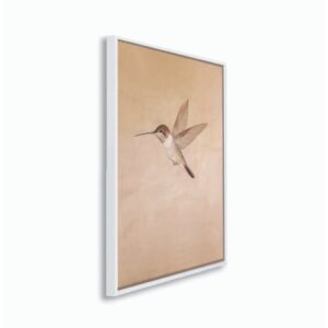 Kit2 QUADROS decorativo com MOLDURA CAIXA ALTA grande 41x61 cm Beija-Flor, Arte Minimalista Retrô para Decoração Rústica - UnitárioB1 Branco fosco 41x61