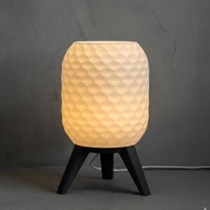 Abajur Luminária de Mesa Colmeia LED - Luz Quente para Quarto e Cabeceira 110V - Preto