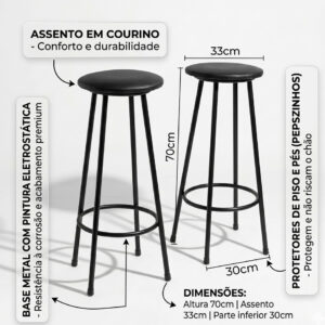 BANQUETA ALTA SEM ENCOSTO IDEAL PARA BALCÃO MESA COZINHA LANCHONETE BISTRO AREA DE LAZER