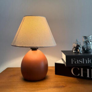 Abajur Cerâmica Porcelana Bivolt com Cúpula Decoração Moderna Sala Quarto Escritório