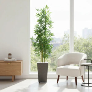 Planta Artificial Bambu Mosso e Vaso de Polietileno