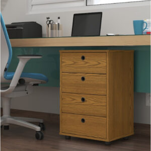 Gaveteiro Mesa De Cabeceira Armarinho Multiuso Quarto ou Escritório 4 Gavetas Pés Anti umidade