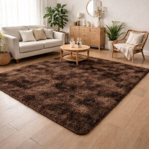 Tapete Grande Felpudo De Sala Decoração Casa Quarto Fofo Grande Várias Cores - MARROM MESCLADO 2mX2,40m