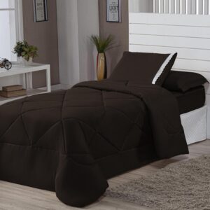 Edredons Solteiro Inverno 04 Peças Ternura Infantil Barato - TABACO