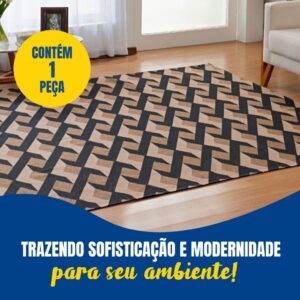 Tapete Jacquard Legítimo 3,0m x 2,0m Antiderrapante Estampas Diversas Sala Quarto Geométrico