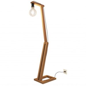 Luminária de chão ajustável minimalista Cor natural Madeira leitura decoração