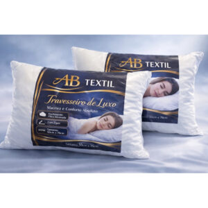 Kit 2 Travesseiro Pluma de Ganso Descanso Antiacaro 70x50cm