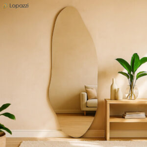 Espelho Lopazzi GRANDE ORGÂNICO RETANGULAR VIDRO DECORAÇÃO PARA SALA QUARTO BANHEIRO SUPORTE OU DUPLA FACE - Vênus 90x40