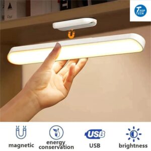 Lâmpada de LED Recarregável com Base Magnética, para Sobrepor, Sem Fio, Toque e Luz Ajustável