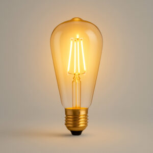 Lâmpada Led Filamento ST64 Vintage Decorativa Elegante 4w Retro Âmbar 2200k Luz Branco Quente Pêra