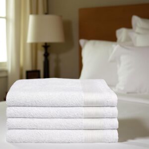 Kits 5/2 Toalha de Banho Gran Hotel Branca Grande 140x70 cm 100% Algodão Toque Macia/ Alta Absorçao