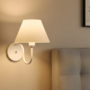 Kit 2 Arandela Abajur de Quarto Interna Bivolt 110/220 Alumínio Americana Colonial - ABF Luminárias - Branco