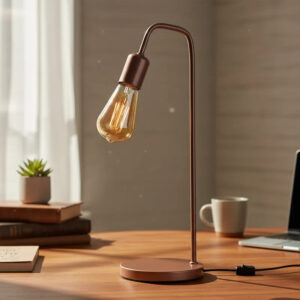 Luminária De Mesa Abajur L Retro Vintage Industrial em Aluminio Moderno Bivolt - ROSE GOLD