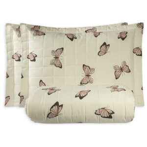 Cobre leito Essencialle Ideal para Cama King Composto por 03 Peças 150 Fios Alg/PL Várias Estampas - Borboletas