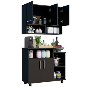 Cozinha Compacta Completa com Armário Aéreo e Fruteira Organizadora