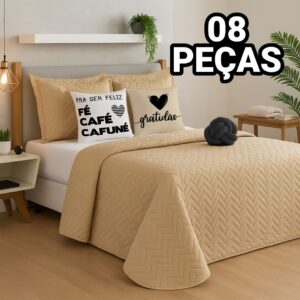 Kit Decorativo Cama Queen Cobre Leito Matelado