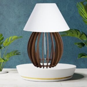 Abajur De Cabeceira Moderno Para O Quarto De Madeira Marrom - 1Abm