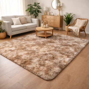 Tapete Grande Luxo Felpudo De Sala Decoração Casa Quarto Fofo Grande Várias Cores - BEGE MESCLADO 1,30mX2m