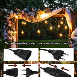 Cordão de 7m/46m Luzes à Prova d'água com Lâmpadas Incandescentes G40 de Perfeito Para Iluminação de Festas no Jardim