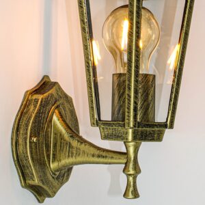 Arandela Colonial Dourado Alumínio Muro Parede Externa AR2006