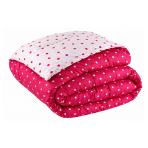 Edredom Solteiro, Casal e Queen 400 Fios 100% Micropercal Dupla Face Antialérgico Promoção - Poá Pink