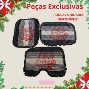 Tapete Para Banheiro Jogo 3 Peças Conjunto Tapetes Toalha Chão Piso Estampas Liso Barato Promoção - BANHEIRO PRETO NOEL