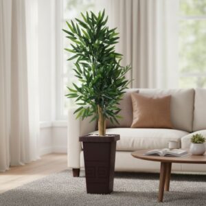 Planta Artificial Arvore Bambu Mosso Da Sorte Arranjo De Decoração Com Vaso