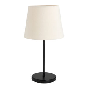 Abajur de Mesa Moderno Minimalista com Cúpula Decorativa para Quarto e Sala - Bege e Preto