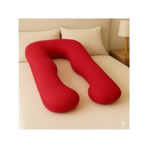 Travesseiro De Corpo Para Gestante gravida 200 fios Micropercal 120x60cm Ergonômico Cama Macio - Vermelho