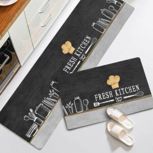 Kit Tapete Jogo Passadeira Cozinha Belga Antiderrapante 2 Pç Promoção - Touca de confeiteiro