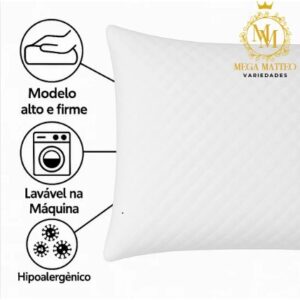 Kit 4 Travesseiros 50x70 Firme Alto Anatômico Antialérgico Matelado Látex Preço De Fabrica Bob