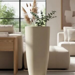 Vaso Luxo Planta Sala Coluna Ibiza Cone G Decorativo Liso