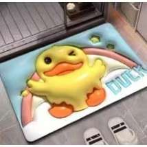 Tapete de Banheiro Efeito 3D Antiderrapante Super Absorvente Saída Chuveiro Box Super Absorvente 58x38cm - pato-duck-12