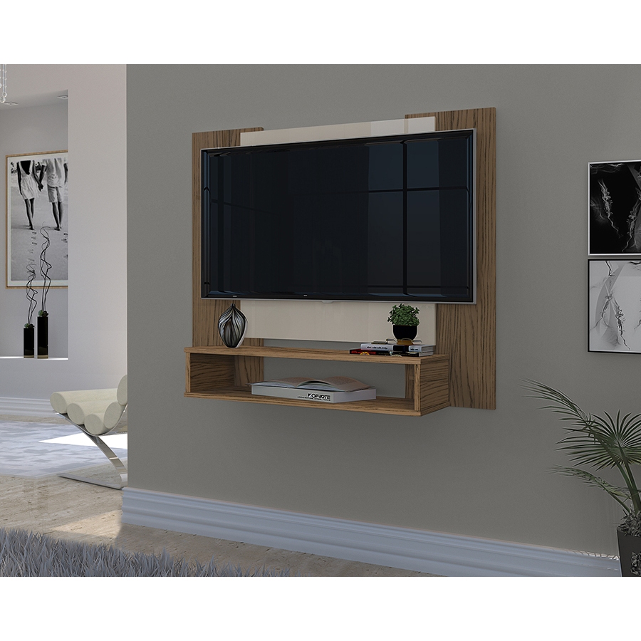 Painel para Tv Smart 50 Polegadas com Prateleira Nicho Quarto Sala Veneza