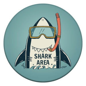 Tapete Redondo 88x88cm Decorativo Antiderrapante Dino - Tubarão