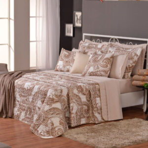 Kit Colcha Cobre Leito Top Line Estampado 3 Pçs 180 fios Premium - Malaga