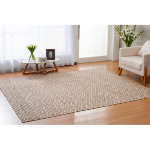 Tapete Jacquard Legítimo 3,0m x 2,0m Antiderrapante Estampas Diversas Sala Quarto Geométrico - Contemporâneo Marrom