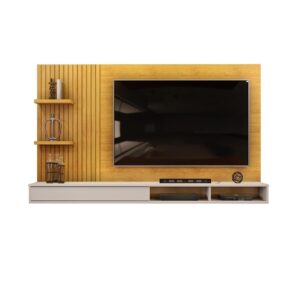Painel para TV até 60 Polegadas Ripado com Nichos Dj Móveis Bento Cedro Bali