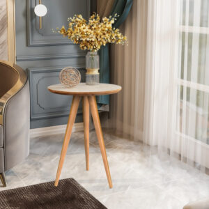 Mesa de Apoio Retrô 62cm Redonda com Pés Palito Decoração - Cores