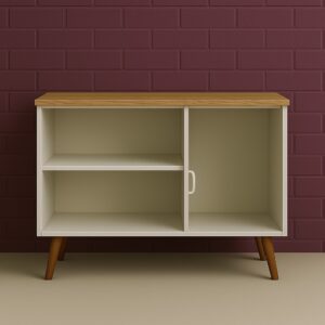 QUEIMA DE ESTOQUE - Aparador Buffet E&A 3 Portas com Pés Retro Cantinho Do Café