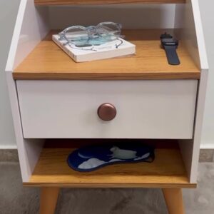 Mesa De Cabeceira 1 Gaveta Criado Para Quarto Decoração Com Prateleira