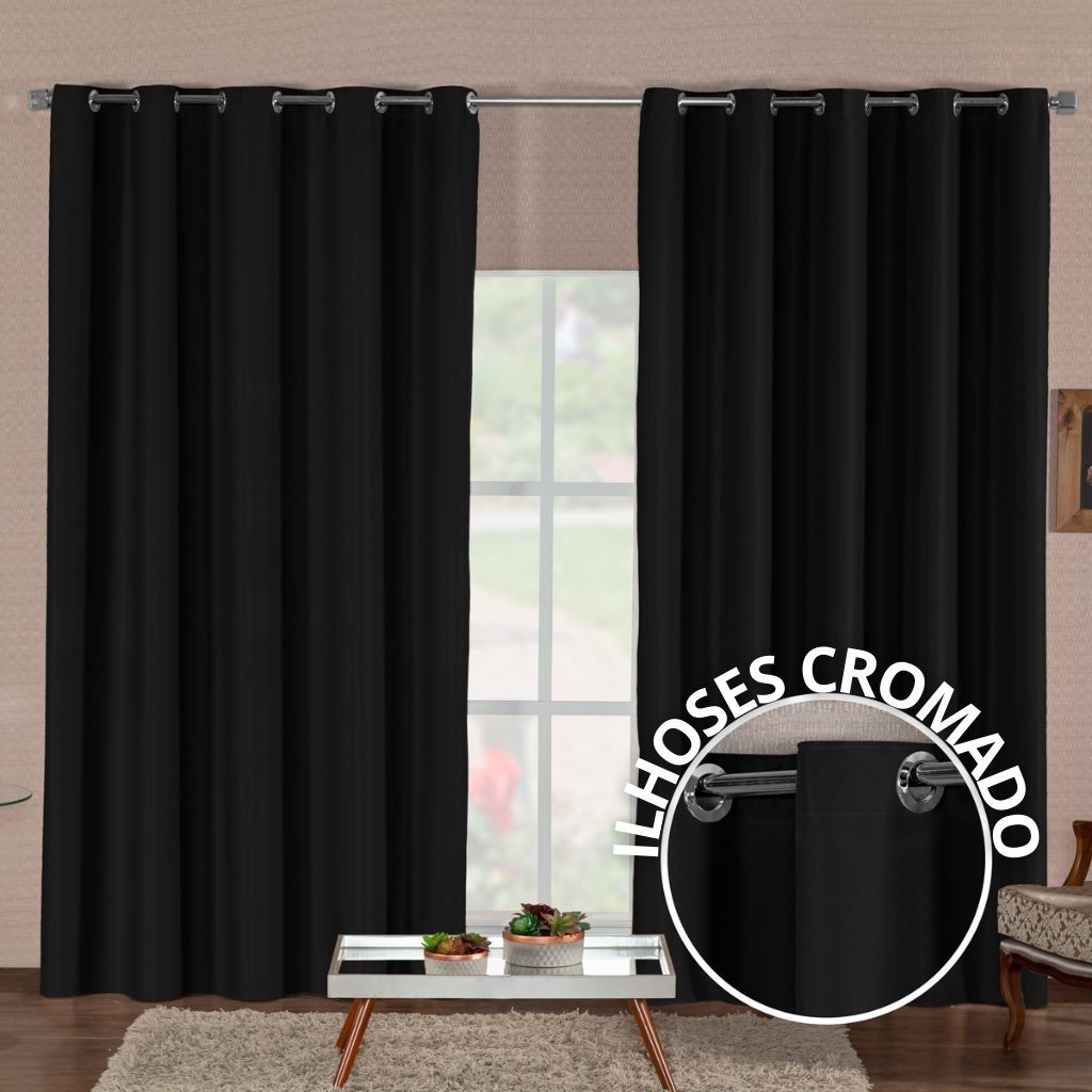 Cortina de Quarto Sala Blackout Corta Luz Blecaute Varias Cores