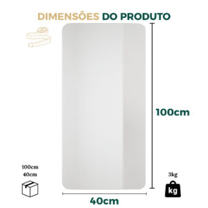 Espelho Lopazzi GRANDE ORGÂNICO RETANGULAR VIDRO DECORAÇÃO PARA SALA QUARTO BANHEIRO SUPORTE OU DUPLA FACE - Urban 100x40