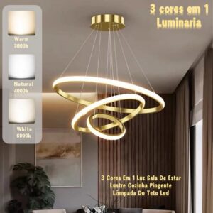 3 Cores em 1 luz Lustre Para Sala Lustre Pendente Cozinha Luminária de Teto Led Nordic Moderno Decoração Para Sala.