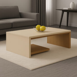 Mesa de Centro Retangular para Sala Moderna Luxo Decorativa com Prateleira Porta Revista